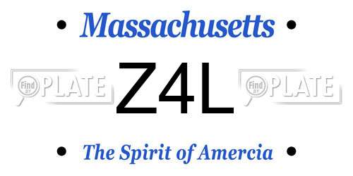 Z4L Massachusetts License Plate
