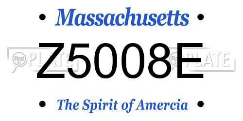 Z5008E Massachusetts License Plate