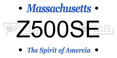 Z500SE Massachusetts License Plate