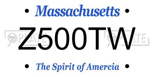 Z500TW Massachusetts License Plate