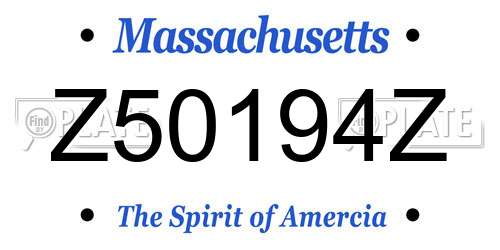 Z50194Z Massachusetts License Plate
