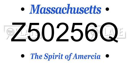 Z50256Q Massachusetts License Plate