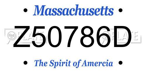 Z50786D Massachusetts License Plate