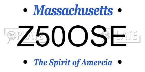 Z50OSE Massachusetts License Plate