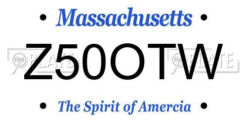 Z50OTW Massachusetts License Plate