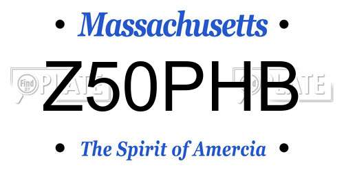 Z50PHB Massachusetts License Plate