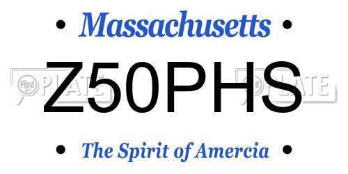 Z50PHS Massachusetts License Plate
