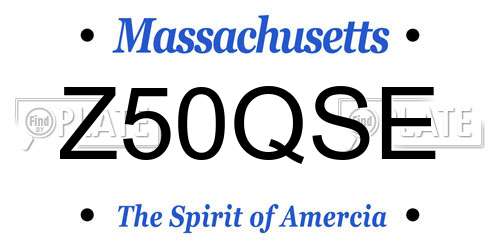 Z50QSE Massachusetts License Plate