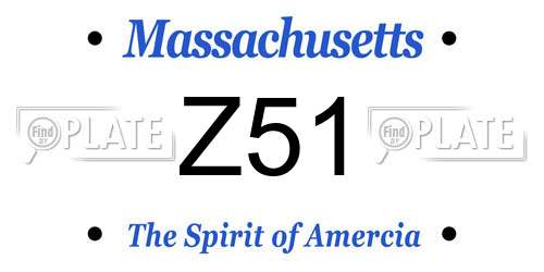 Z51 Massachusetts License Plate