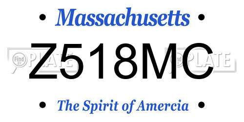 Z518MC Massachusetts License Plate