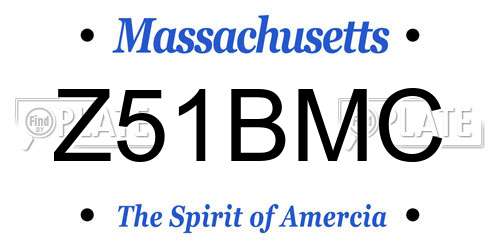 Z51BMC Massachusetts License Plate