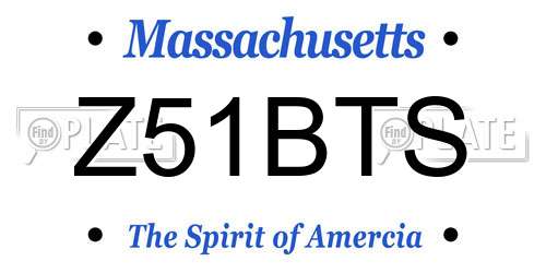Z51BTS Massachusetts License Plate