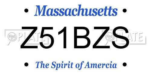 Z51BZS Massachusetts License Plate
