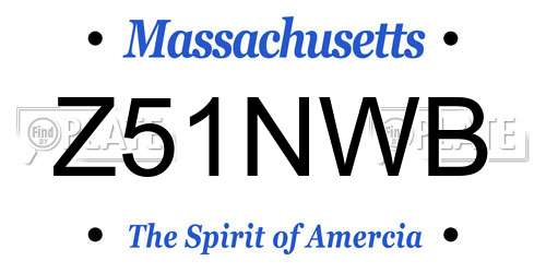 Z51NWB Massachusetts License Plate