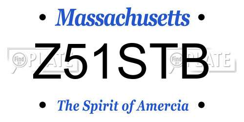 Z51STB Massachusetts License Plate