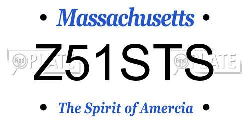 Z51STS Massachusetts License Plate