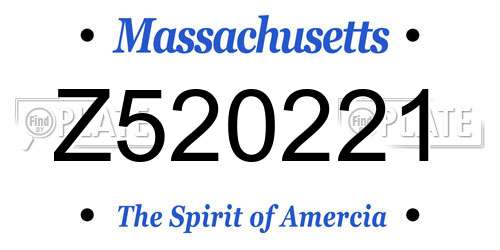 Z520221 Massachusetts License Plate