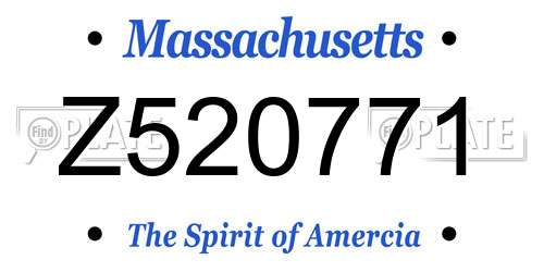 Z520771 Massachusetts License Plate