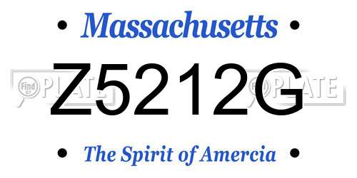 Z5212G Massachusetts License Plate