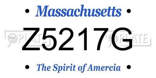 Z5217G Massachusetts License Plate
