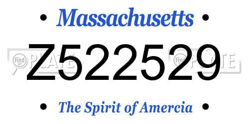 Z522529 Massachusetts License Plate