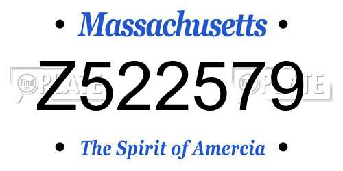 Z522579 Massachusetts License Plate