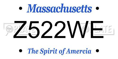 Z522WE Massachusetts License Plate