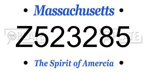 Z523285 Massachusetts License Plate