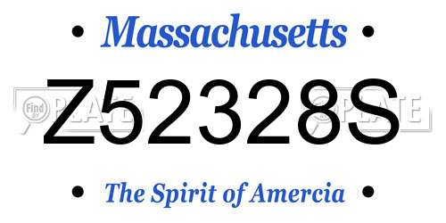 Z52328S Massachusetts License Plate