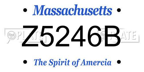Z5246B Massachusetts License Plate
