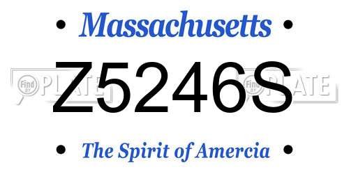 Z5246S Massachusetts License Plate