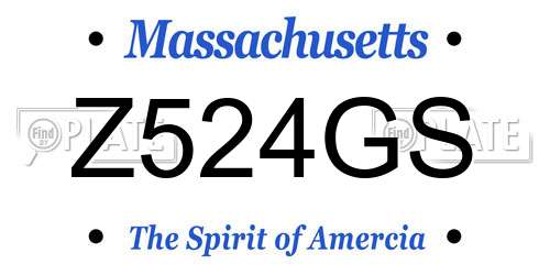 Z524GS Massachusetts License Plate