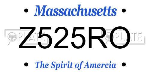 Z525RO Massachusetts License Plate