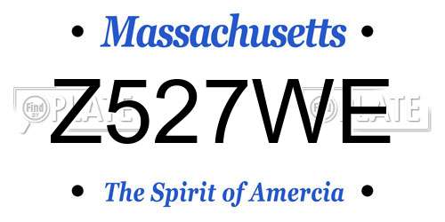 Z527WE Massachusetts License Plate