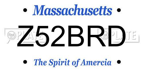 Z52BRD Massachusetts License Plate