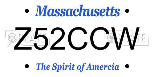 Z52CCW Massachusetts License Plate