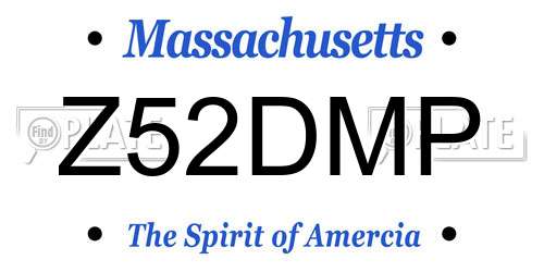 Z52DMP Massachusetts License Plate