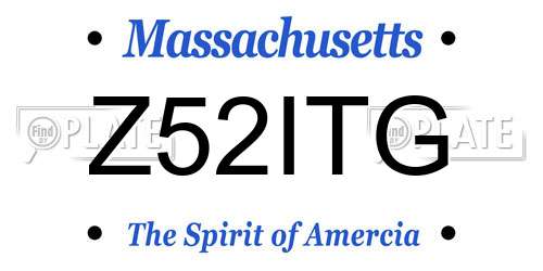 Z52ITG Massachusetts License Plate