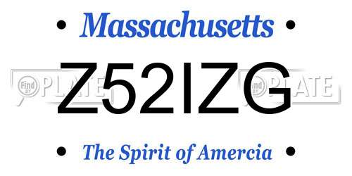 Z52IZG Massachusetts License Plate