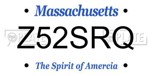 Z52SRQ Massachusetts License Plate