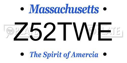 Z52TWE Massachusetts License Plate
