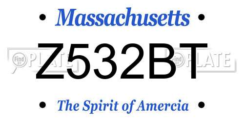 Z532BT Massachusetts License Plate