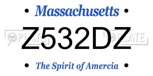Z532DZ Massachusetts License Plate