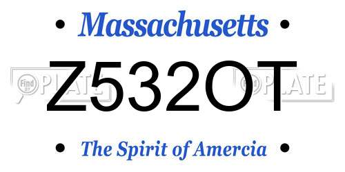 Z532OT Massachusetts License Plate