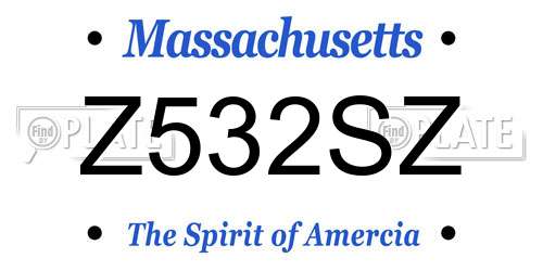 Z532SZ Massachusetts License Plate