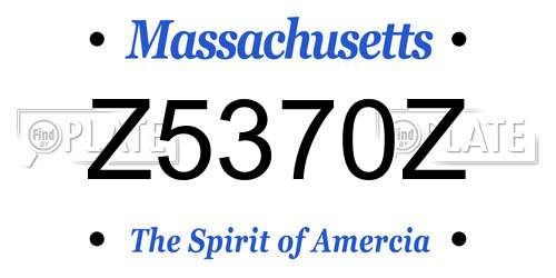 Z5370Z Massachusetts License Plate