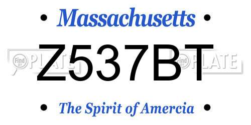 Z537BT Massachusetts License Plate