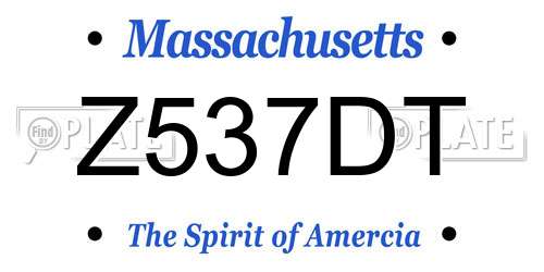 Z537DT Massachusetts License Plate