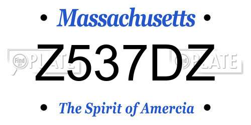 Z537DZ Massachusetts License Plate