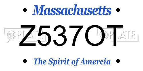 Z537OT Massachusetts License Plate